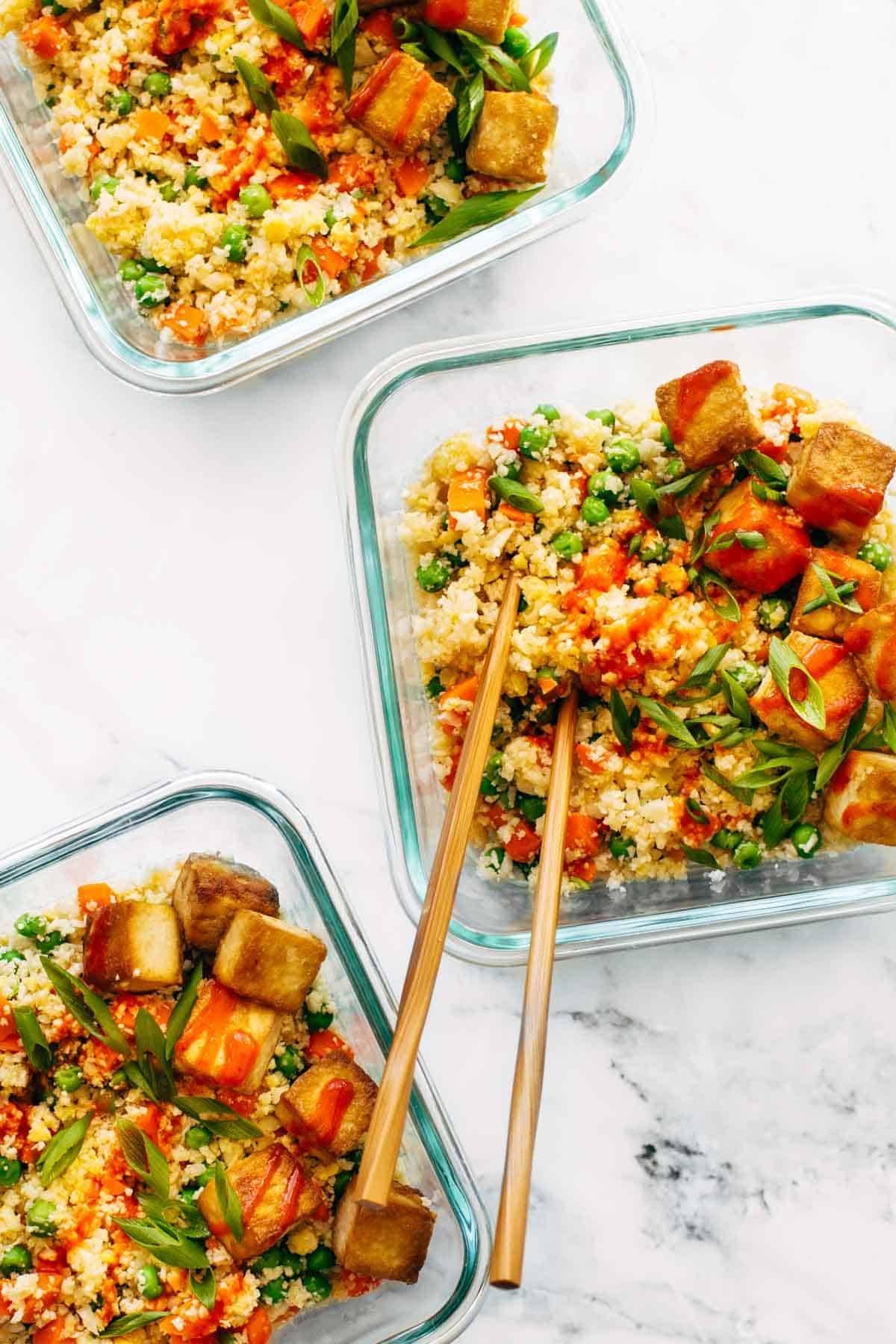 A picture of Cauliflower Fried Rice with Crispy Tofu