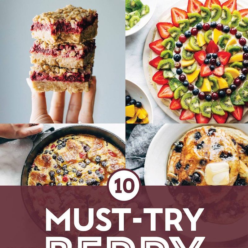 Berry recipes in a collage.