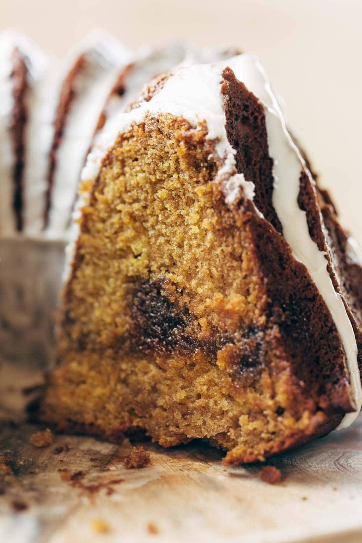 Pumpkin Cake with drizzle.