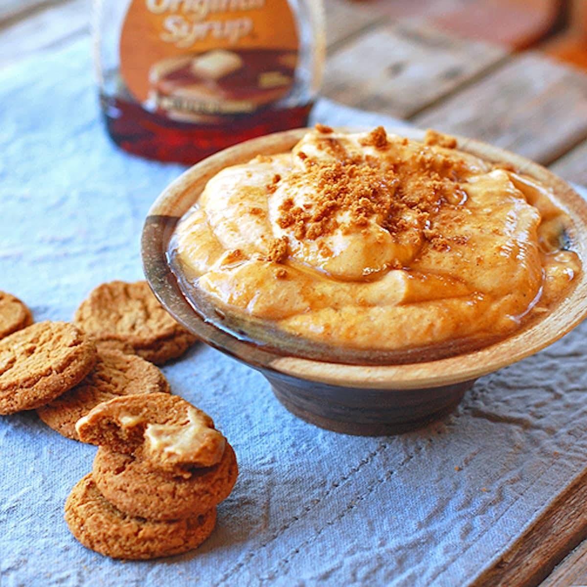 Pumpkin dip for dipping gingersnaps.