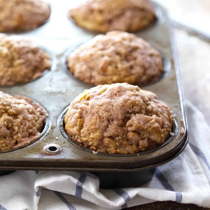 Healthy Cinnamon Sugar Apple Muffins