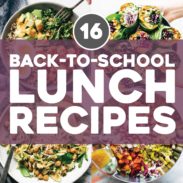 Back to school lunches in a collage.