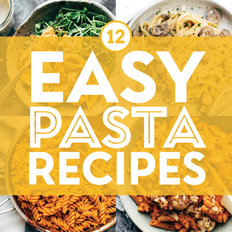 Easy pasta recipes in a collage.