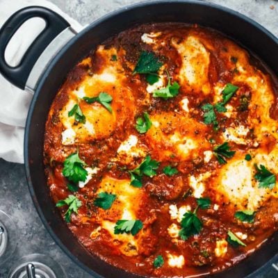 Spicy Eggs and Potatoes in a pot.