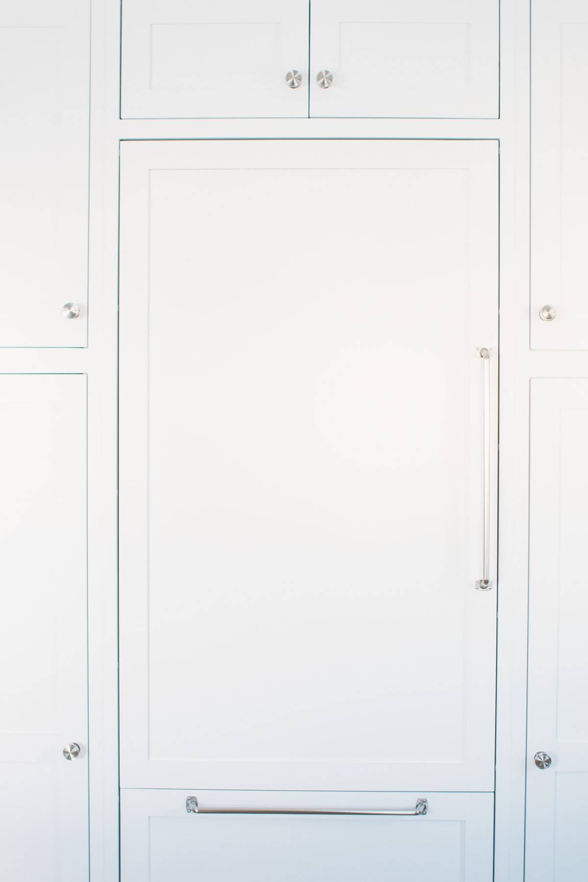 Hidden white fridge.